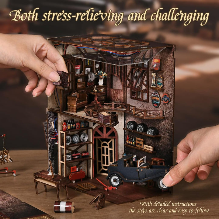Book Nook Kit, DIY Miniatur Haus Puppenhaus Bausatz Bücherregal Deko für Jugendliche und Erwachsene（