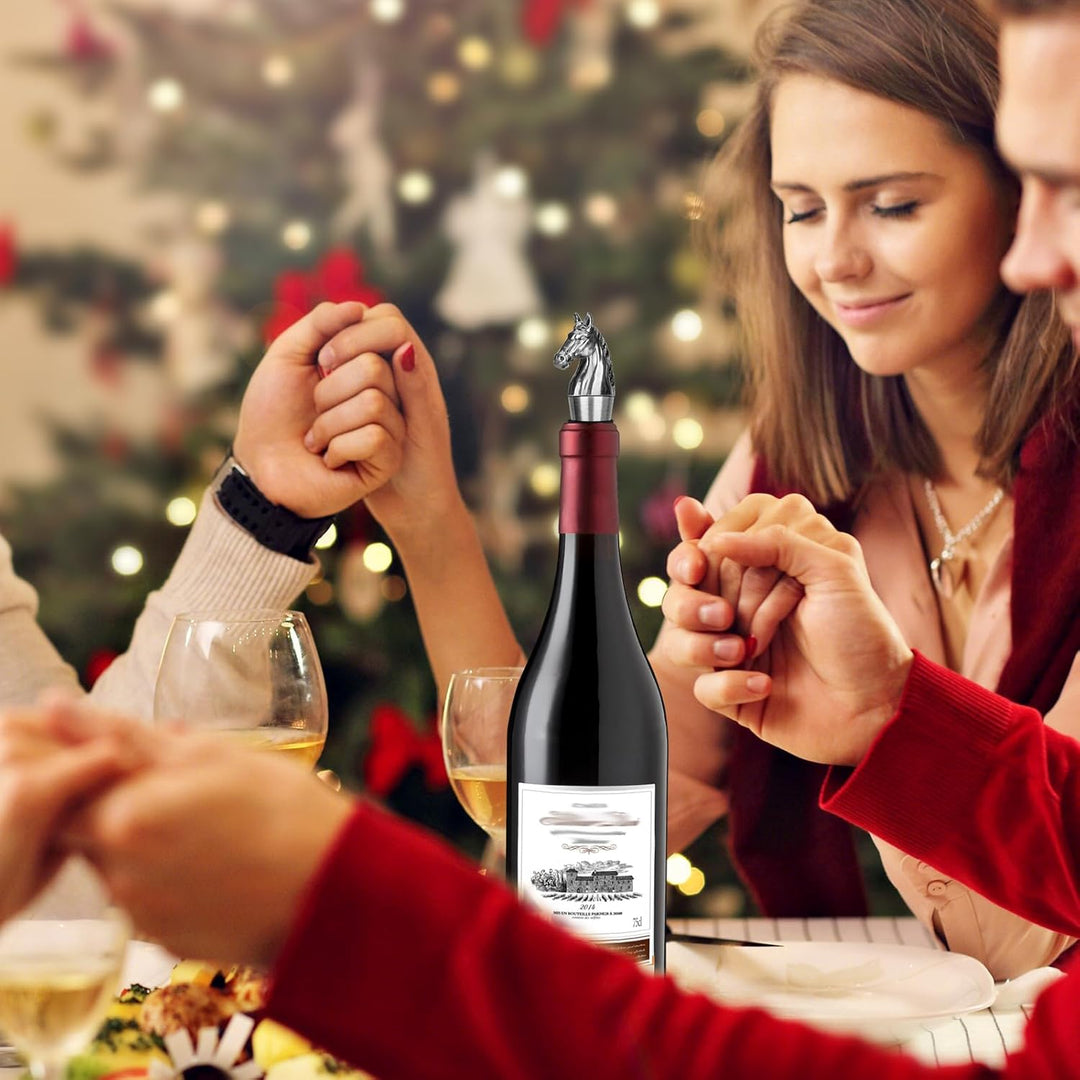 LULLEA Weihnachtsgeschenke Verpackt Pferd Weinflaschenverschluss, Weihnachtsgeschenke Pferde Geschen