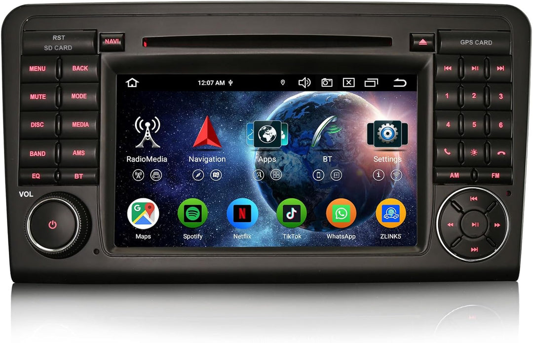 Erisin 8-Kern 4GB+64GB 7 Zoll Android 16 Autoradio GPS Navigation Für Mercedes ML-Klasse W164 GL-Kla