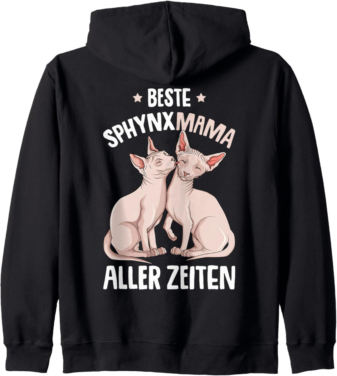 Sphynx Mama Katze Sphinx Nacktkatze Katzen Kapuzenjacke