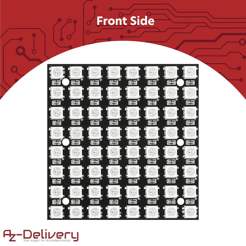 AZDelivery 5 x U 64 LED Matrix Panel CJMCU-8x8 Modul kompatibel mit Arduino und Raspberry Pi inklusi