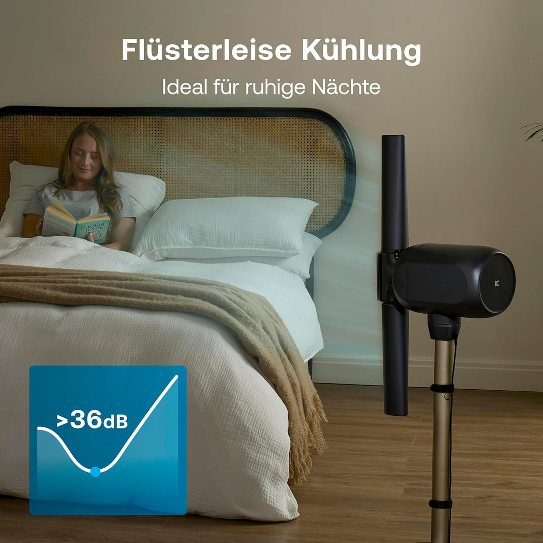 DIMPLEX FlexBlade Flügelloser Ventilator, Tischventilator Oszillierend, 90° Schwenkbar, 20m Reichwei