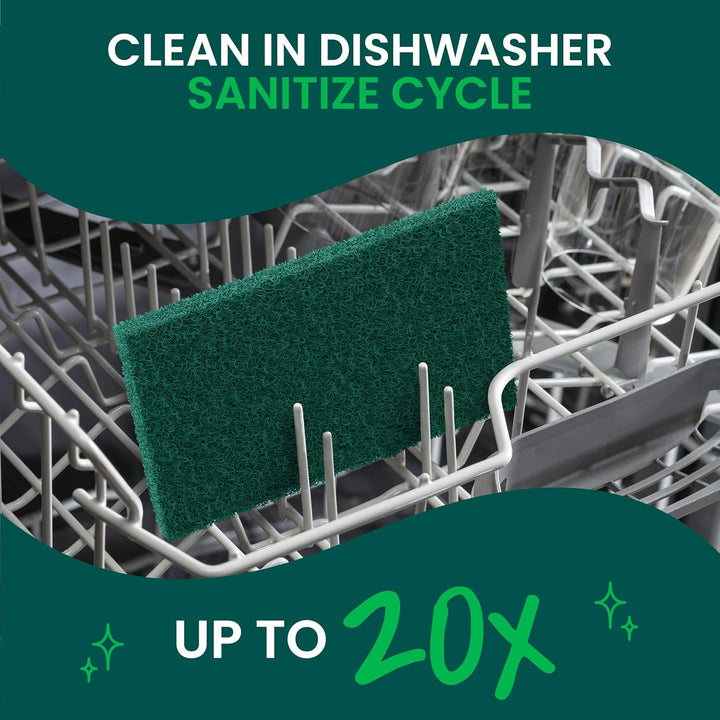 Scotch-Brite Scour Pad Robuste Scheuerschwämme für Küche und Geschirr, Gusseisen, Grün, 30 30 Pads S