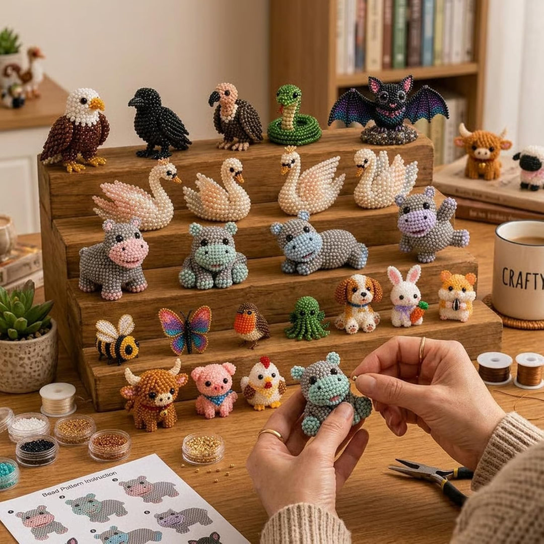 2026 Kleines 3D-Perltier-DIY-Set – Niedliches Vogel- & Tierperlen-Bastelset, handgemachtes Perlenkun
