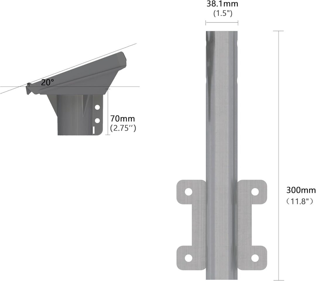 Starlink Standard Gen 3 Masthalterung – Passend für 25–70 mm Masten, U-Bolzen-Montage, Rohradapter i