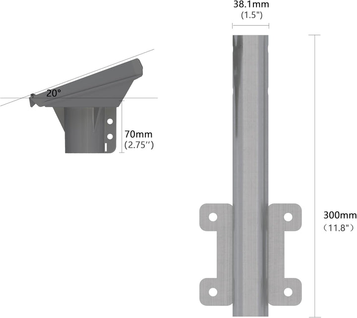Starlink Standard Gen 3 Masthalterung – Passend für 25–70 mm Masten, U-Bolzen-Montage, Rohradapter i