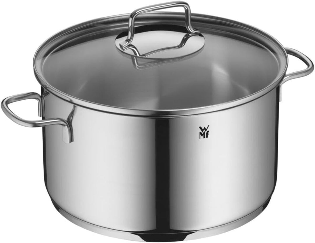 WMF Astoria Topfset Induktion 4-teilig, Kochtopf Set mit Glasdeckel, Cromargan Edelstahl poliert, In