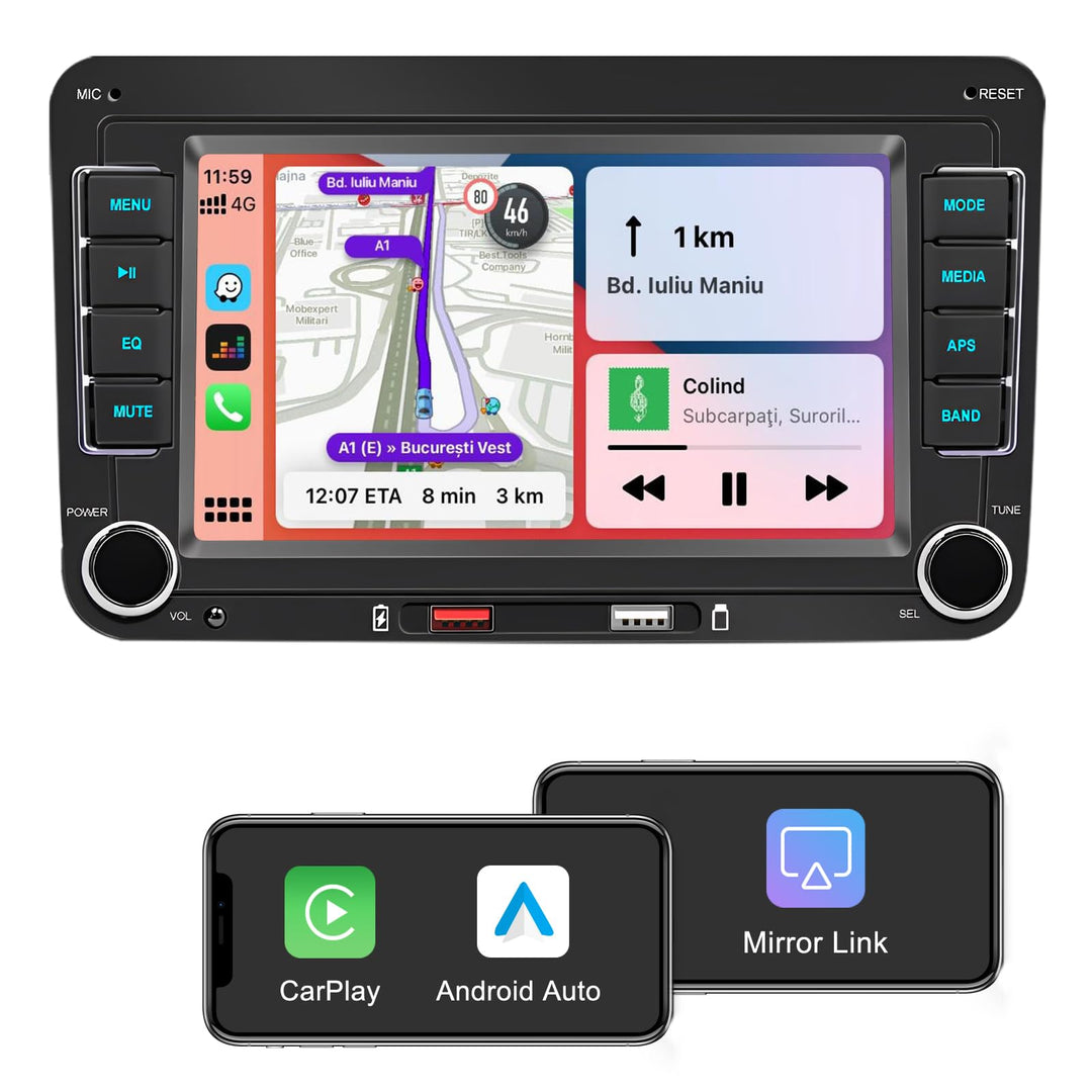 Bluetooth Autoradio mit Wireless CarPlay & Android Auto,für VW Golf 5/6,Passat,Skoda,Polo,T5,Jetta,T