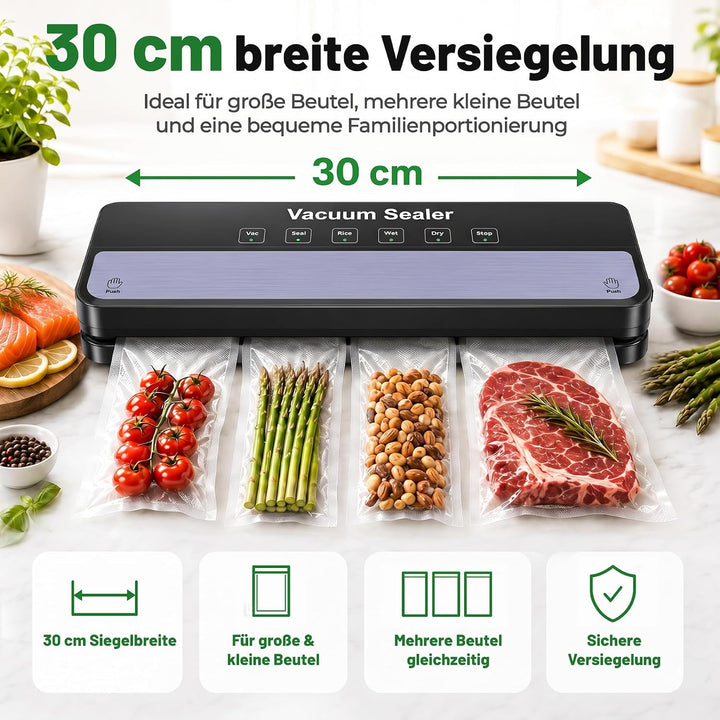 Raycial Vakuumiergerät mit Vakuumierbeuteln, All-in-1 Vakuumierer für Trockene, Feuchte, Frische, Fo