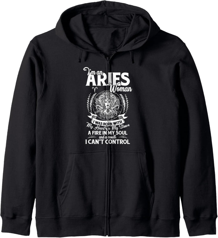Ich bin eine Widderfrau! Tierkreis Kapuzenjacke