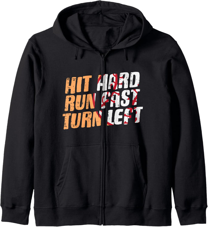 Hit Hard Run Fast Baseball Sports Player Team Men Women Kids Kapuzenjacke