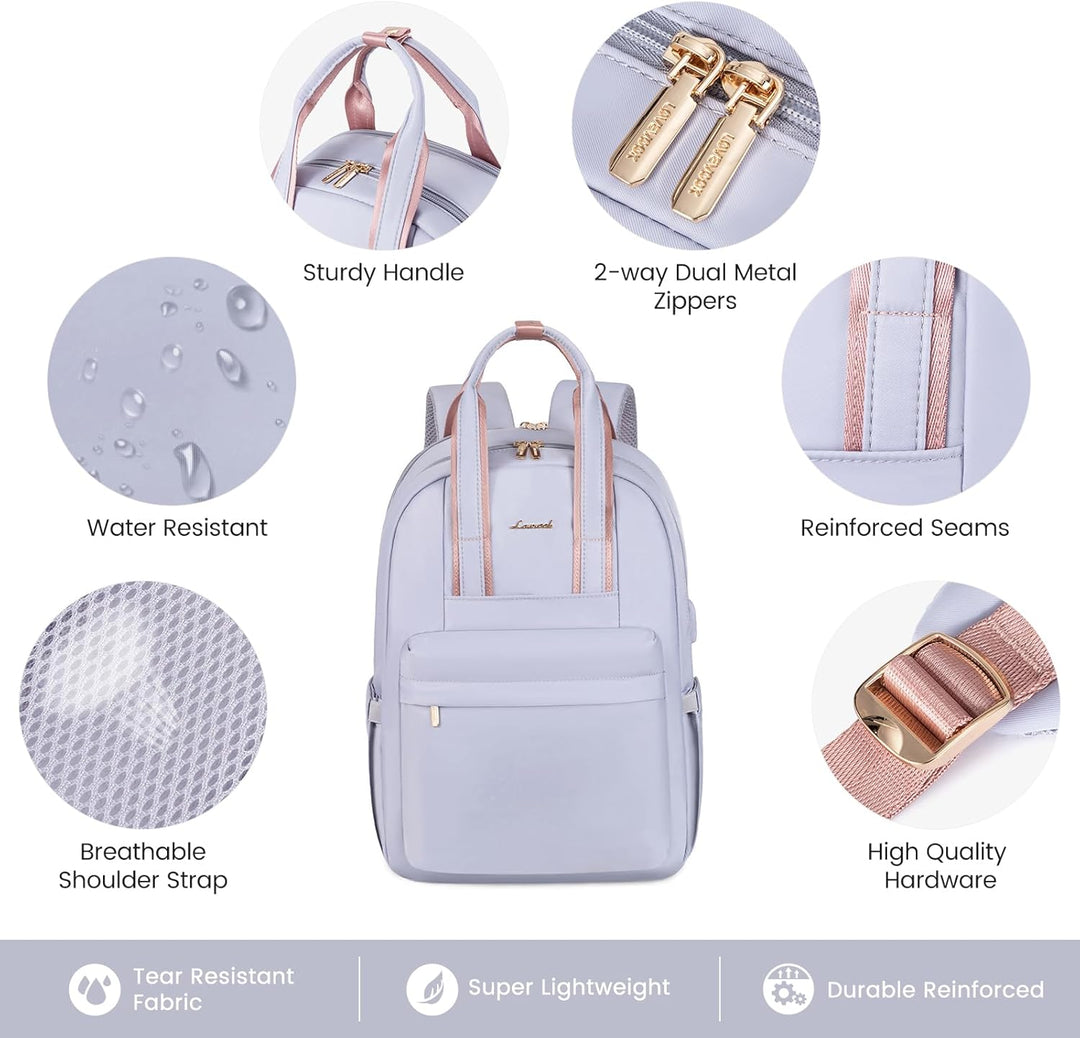 LOVEVOOK Rucksack Damen, 15,6 Zoll Laptoptasche Wasserdicht Schulrucksack Mädchen Teenager Daypacks