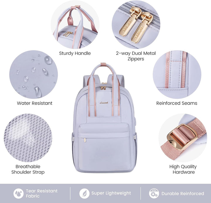 LOVEVOOK Rucksack Damen, 15,6 Zoll Laptoptasche Wasserdicht Schulrucksack Mädchen Teenager Daypacks