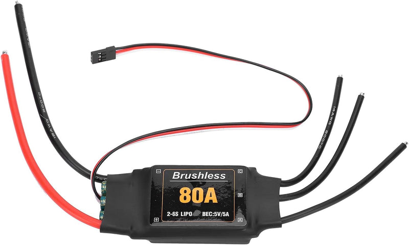 RiToEasysports Brushless ESC, 80A Hochpräziser RC-Elektro-Drehzahlregler ESC RC-Flugzeugzubehör für