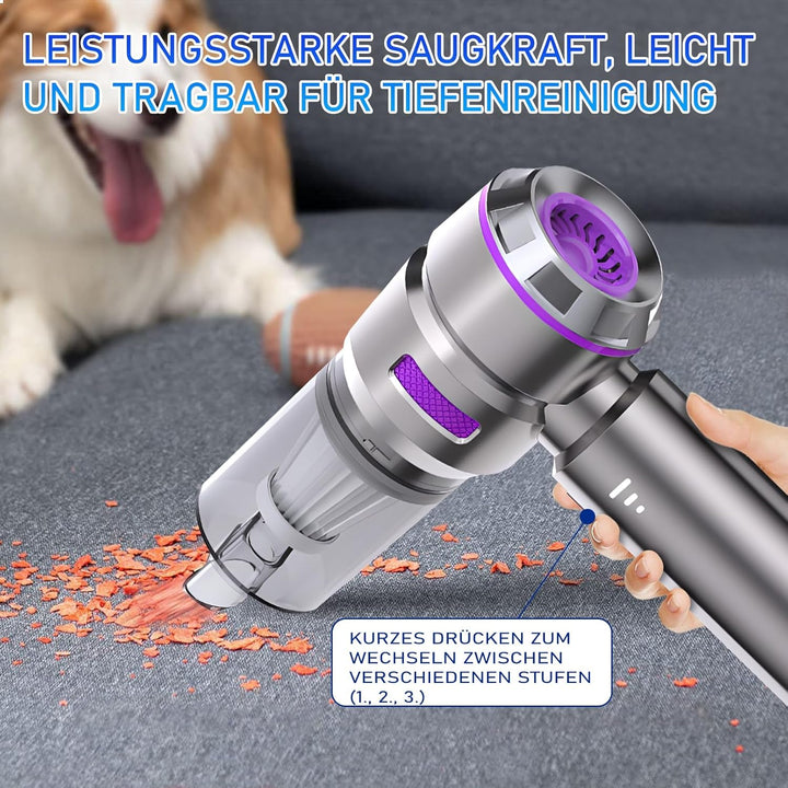 4-in-1 Kabelloser Handstaubsauger, Auto-Staubsauger, 22000PA Starke Saugkraft Mini-Staubsauger, Stau