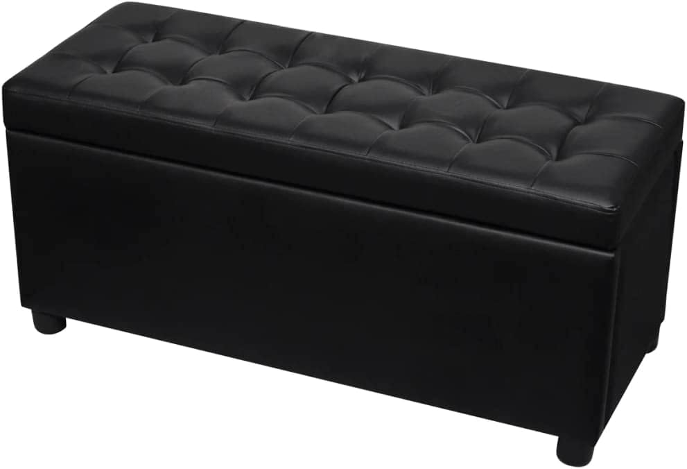 vidaXL Ottomane Sitzhocker Bank Sitzwürfel Sitztruhe Couchtisch Aufbewahrungsbox Schwarz, Schwarz