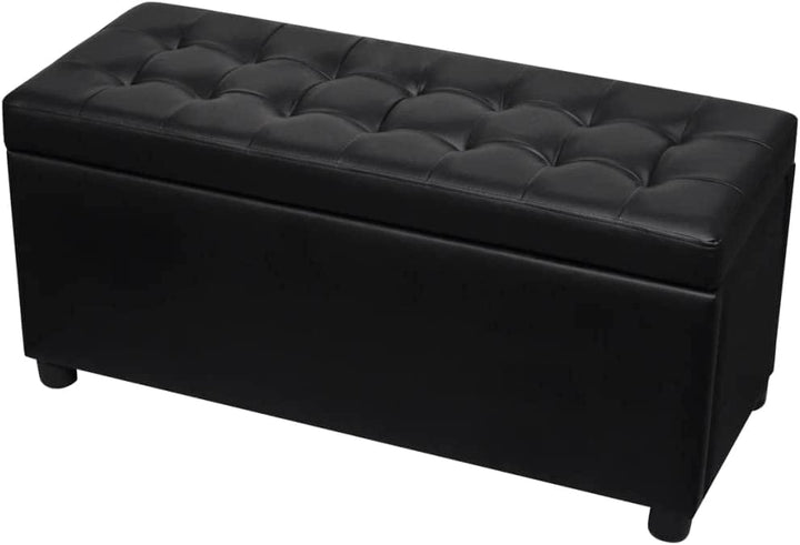 vidaXL Ottomane Sitzhocker Bank Sitzwürfel Sitztruhe Couchtisch Aufbewahrungsbox Schwarz, Schwarz