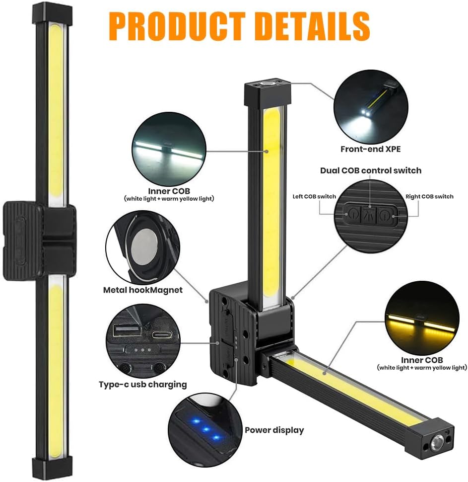 Posing Lamp Gym, Gym Lamp for Posing, Wiederaufladbare LED Arbeitsleuchte, Magnetic LED Flashlight,