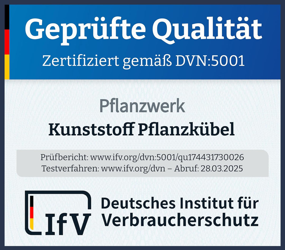 Pflanzwerk® Pflanzkübel Anthrazit Kunststoff 34x40x40cm *Frostbeständig* *100% ÖKOLOGISCH* *2 Jahre