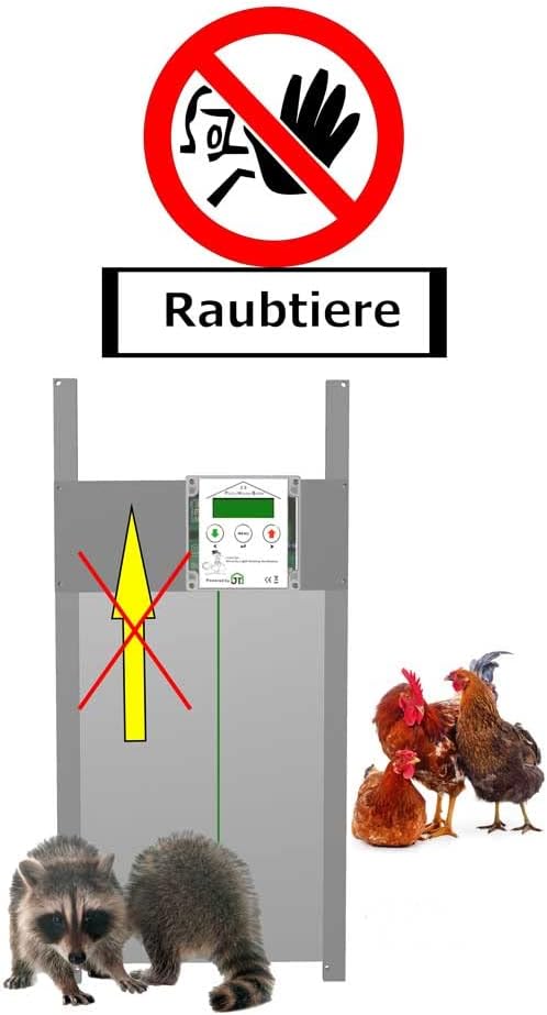 JOSTechnik Poultry House Butler PHB2-RG Rahmengerät mit selbstverriegelnder Gänseklappe 340 x 550 mm