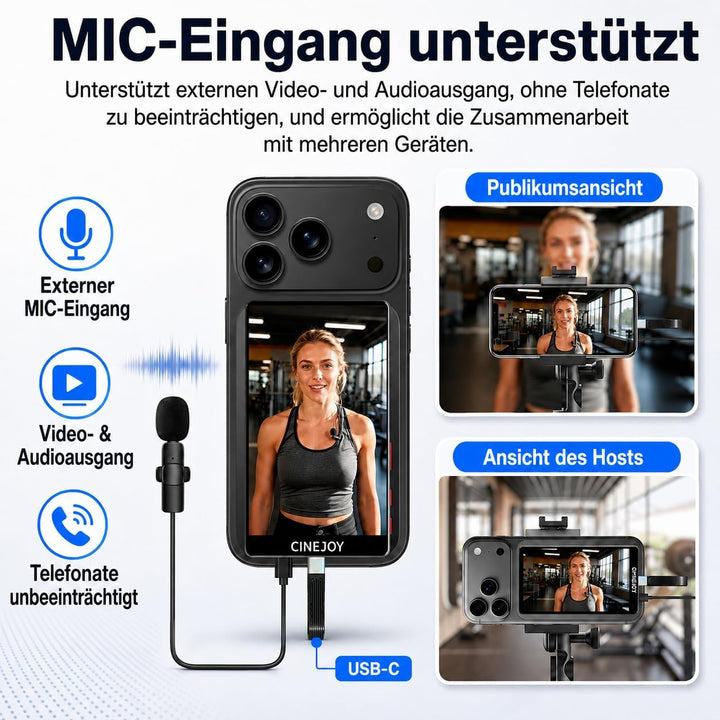 EACHSHOT CineJoy M2 Magnetisches Vlog Selfie Monitor 𝐦𝐢𝐭 𝐢𝐏𝐡𝐨𝐧𝐞 𝟏𝟓 𝟏𝟔 𝟏𝟕 𝐒𝐞𝐫𝐢𝐞𝐬, Bildschirm 4K 120fp