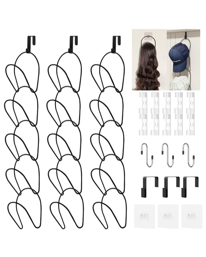 LINFIDITE Cap Halter Tür Hut Racks, Baseball Cap Halterung Schrank hängende Einstellbare Huthalter,f