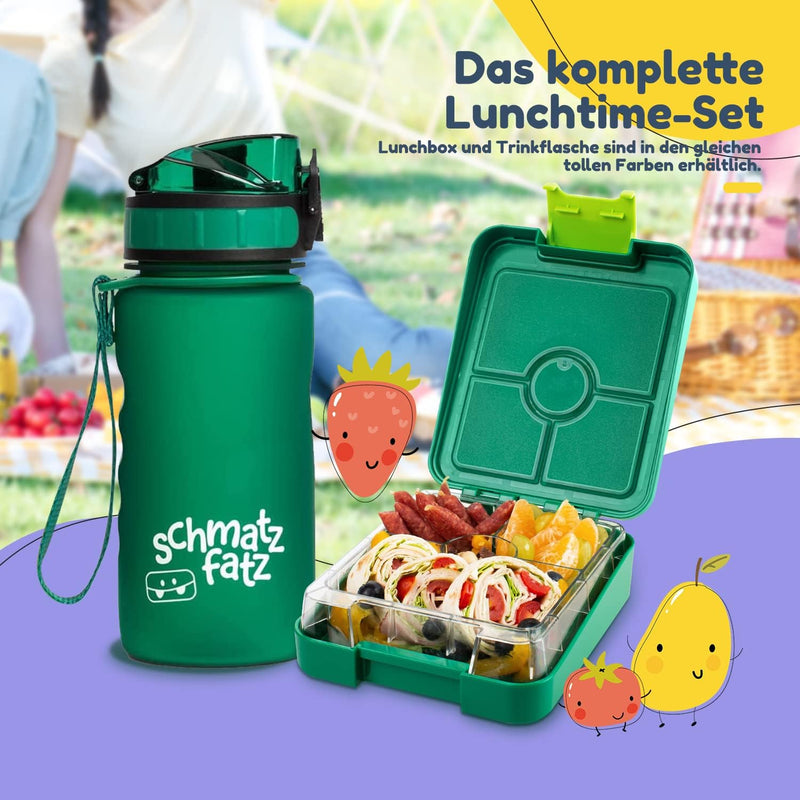 schmatzfatz Easy Bento Lunchbox für Kinder, BPA-frei, Lunchbox mit 4 Fächern, leicht zu öffnen und z