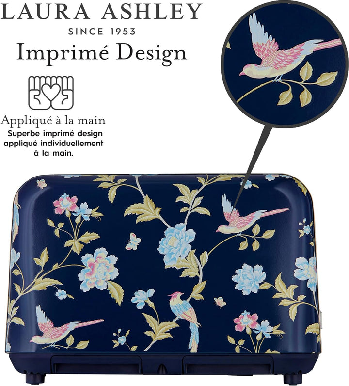 VQ Laura Ashley 4-Scheiben-Toaster Mit Einstellbaren Heiz-, Auftau- Und Aufwärmmodi - Edelstahl Vint