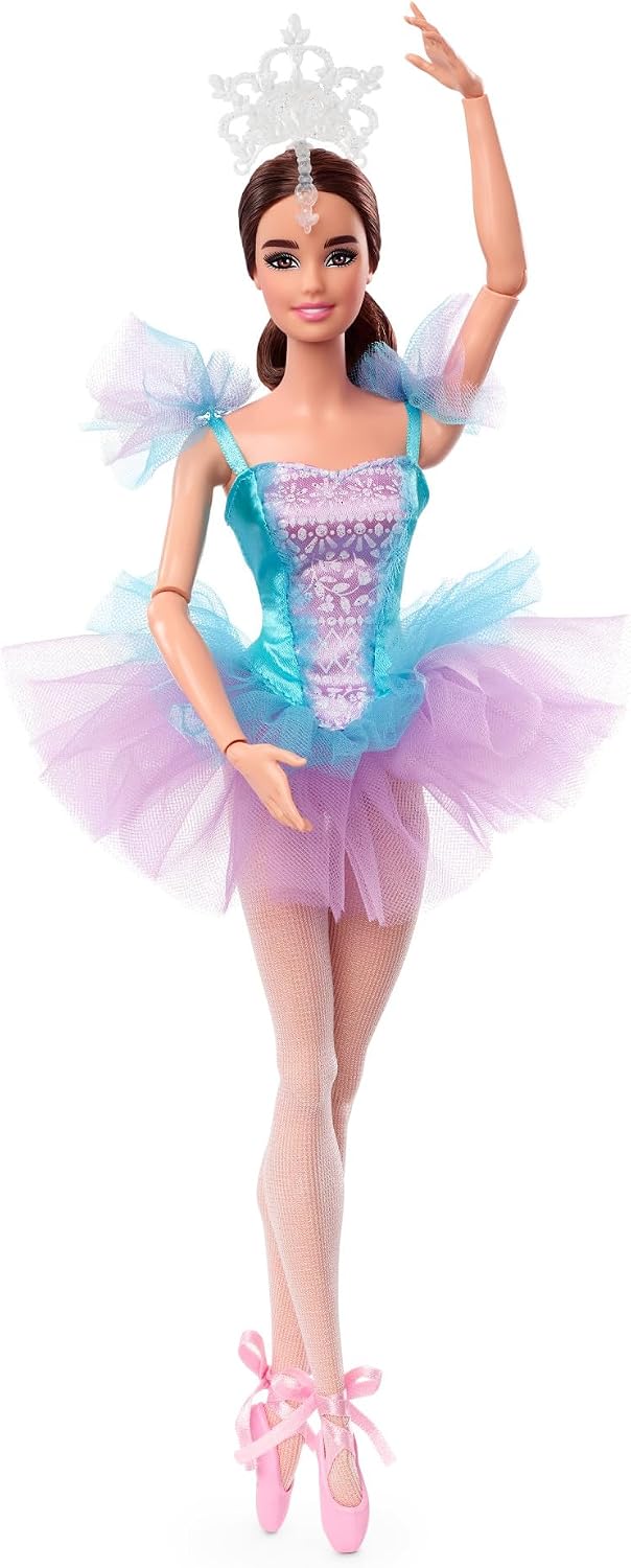 Barbie Signature Ballet Wishes Puppe (brünett, ca. 30 cm), beweglich, mit Ballerinakostüm, Tutu, Spi