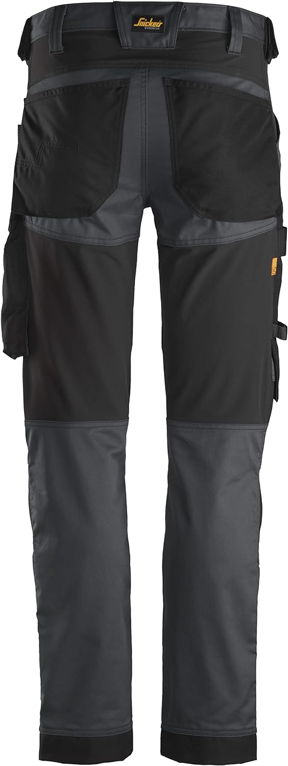 Snickers Workwear Unisex Pantalones Elásticos Gris Acero-Negro Talla AllroundWork Elastische Hose, G