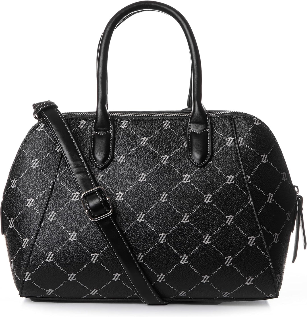 Lazarotti Palermo Handtasche Damen | Umhängetasche mit Trageriemen & Henkel - 2 grosse Reissverschlu