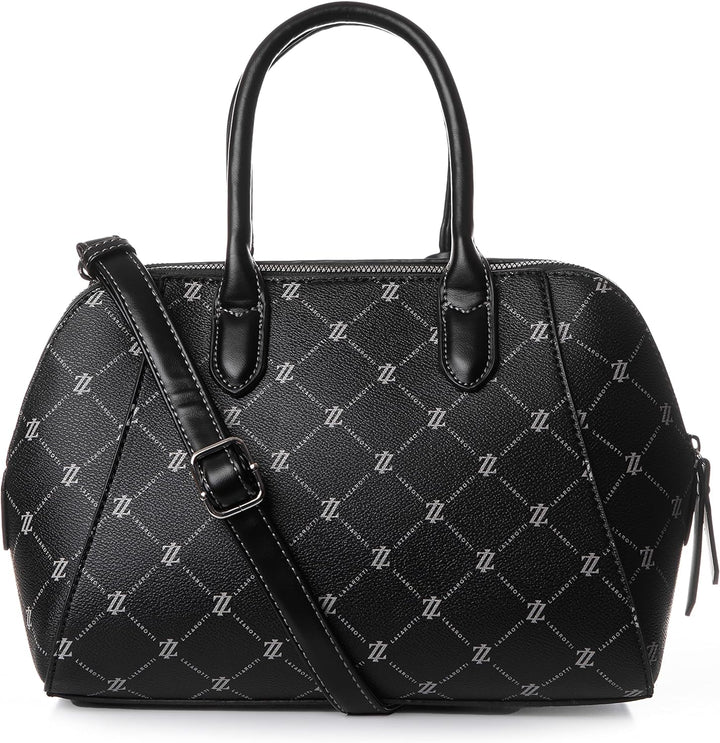 Lazarotti Palermo Handtasche Damen | Umhängetasche mit Trageriemen & Henkel - 2 grosse Reissverschlu