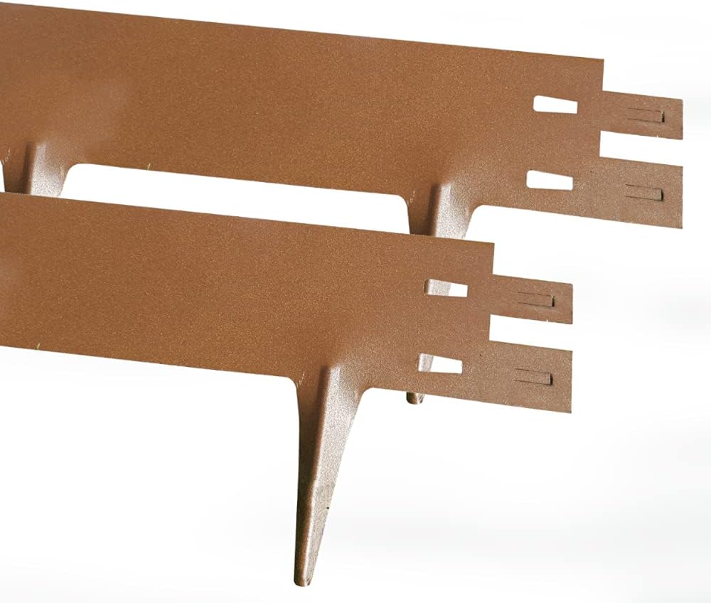 Hochwertige Metall Rasenkante (verzinkt), Metall Beeteinfassung, Höhe: 75mm (Rostbraun, 15m) Rostbra