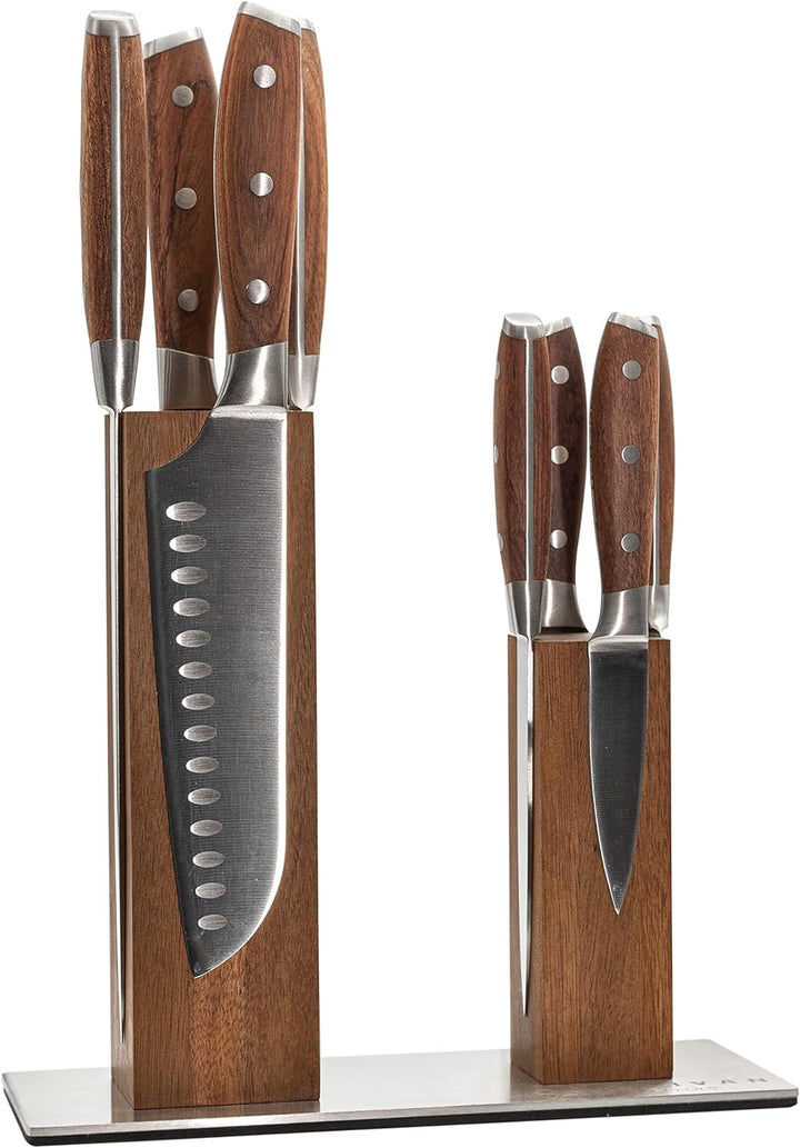 JULIVAN LIVING Magnetischer Messerblock ohne Messer, für 8 Küchenmesser, Messerhalter magnetisch aus