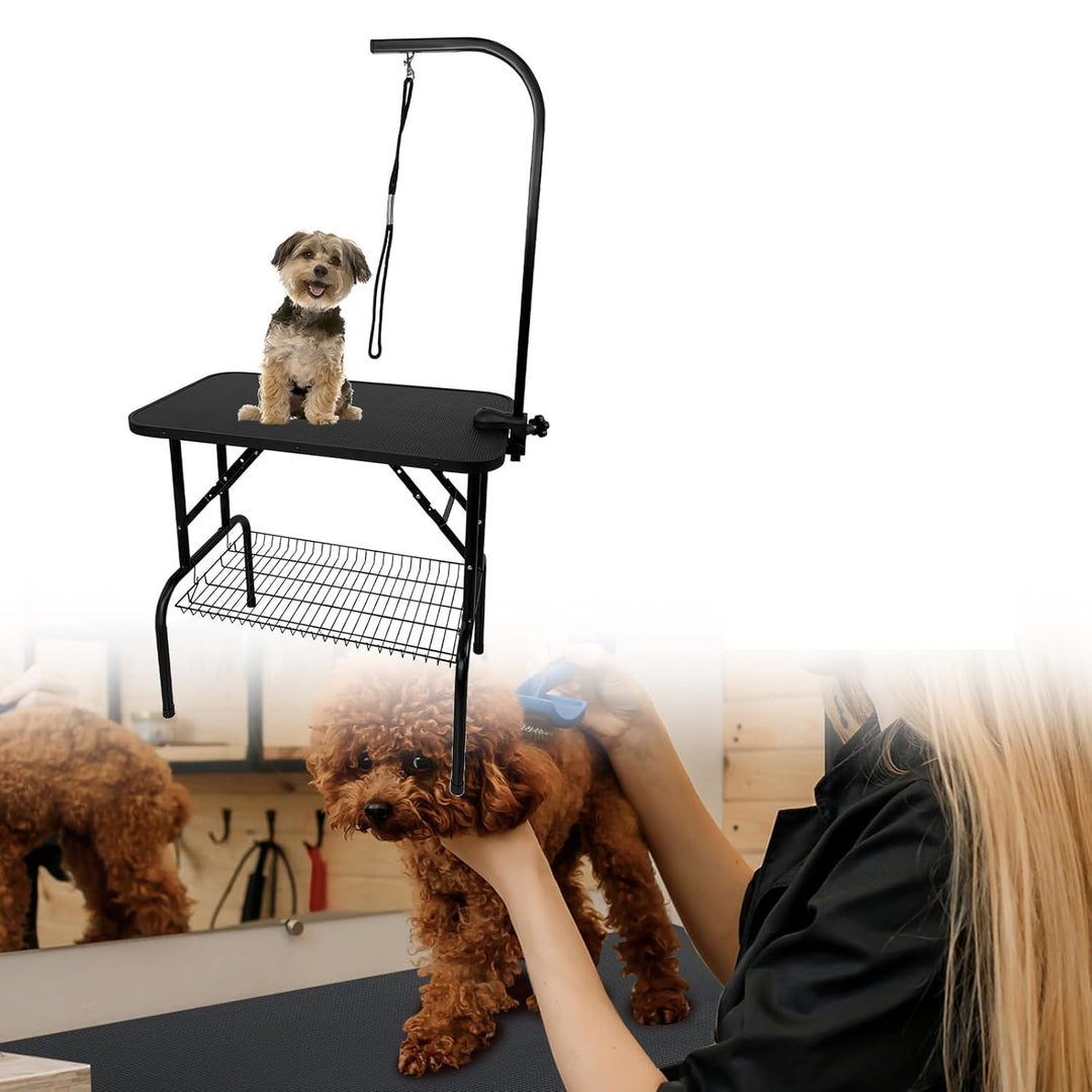 JOIEYOU Trimmtisch für Hunde, Hundefriseur tisch, Faltbarer Frisiertisch Hund, Höhenverstellbar Hund