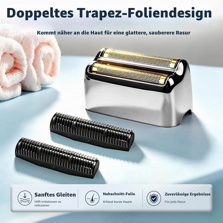 Ersatz-Rasierklinge kompatibel mit BaByl**sPRO Double FXFS2 - Metallfolie (Silber, 3er Pack), Silber