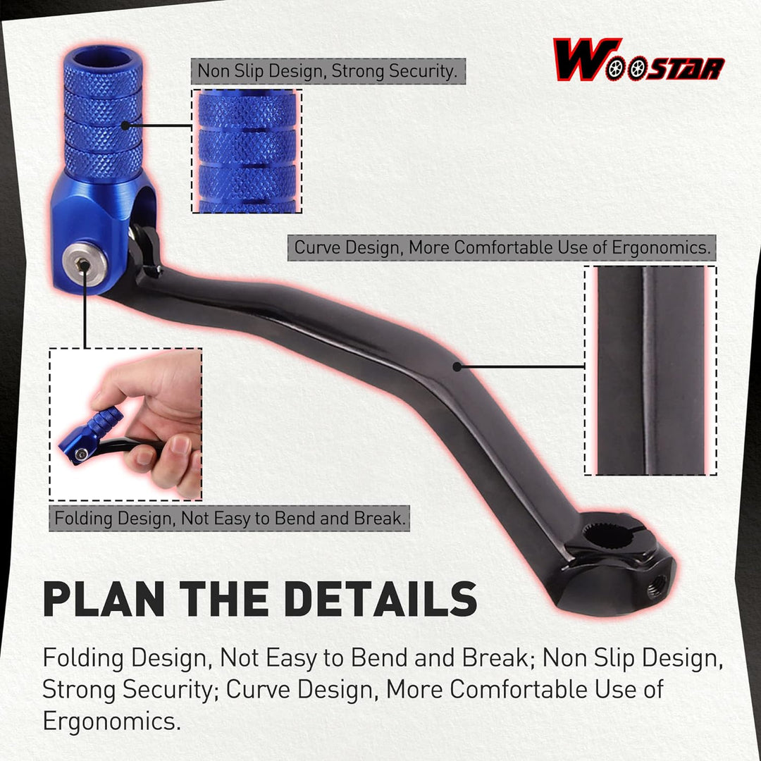 WOOSTAR 2" Klappbarer Schalthebel Ersatz für 50ccm 70ccm 90ccm 110ccm 125ccm Dirt Pitbike (Blauer Ko