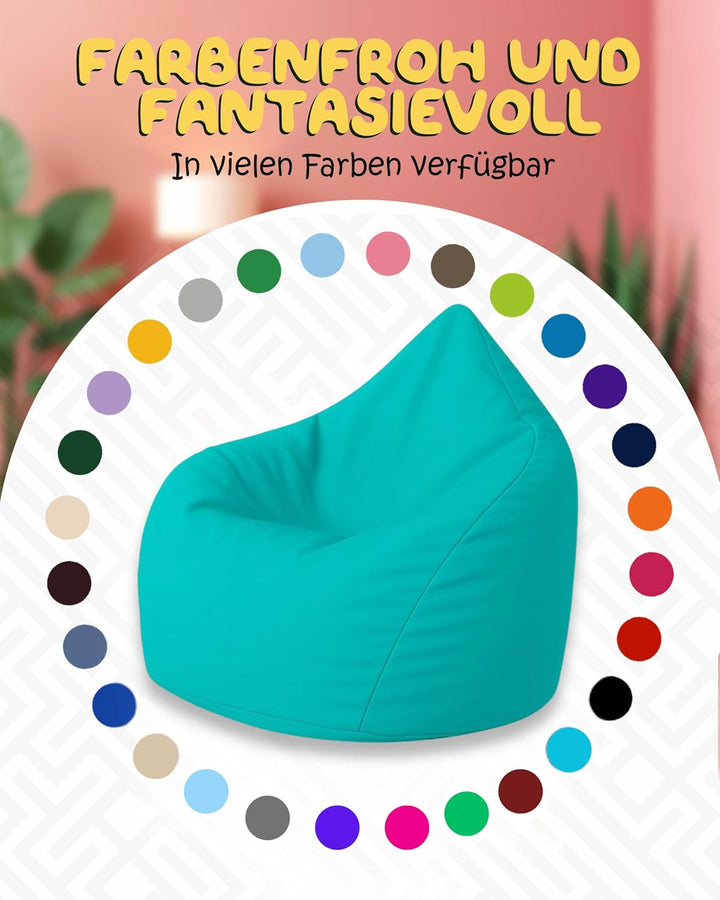 PATCH HOME Patchhome Sitzsack Tropfenform mit Reissverschluss Nachfüllbar - für In &amp; Outdoor - mit S