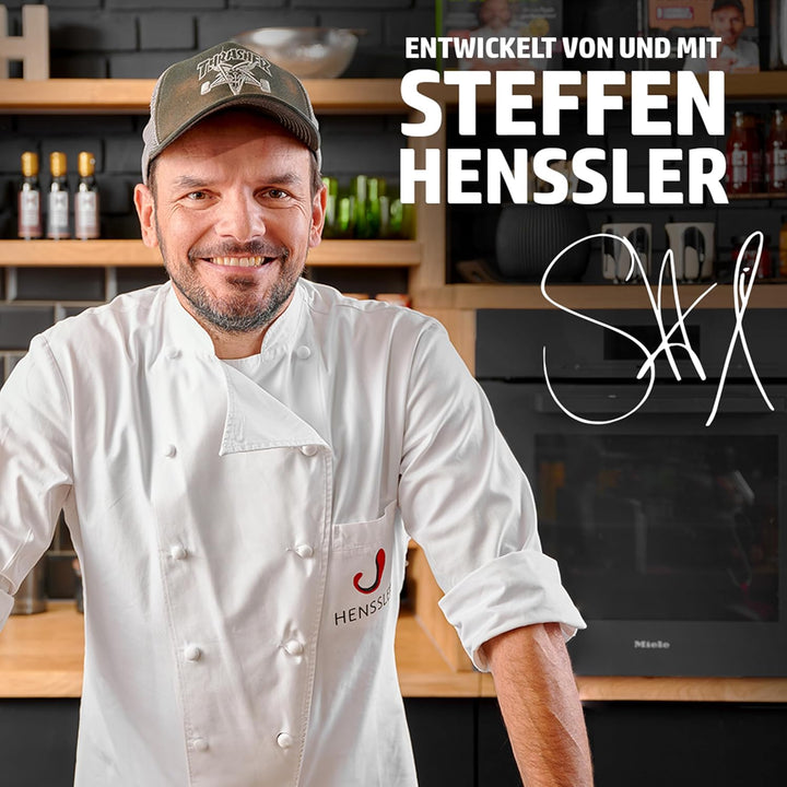 HENSSLERS® Stielkasserolle 16cm [ALLE HERDARTEN] - Saucepan aus Edelstahl - Stieltopf mit innovative