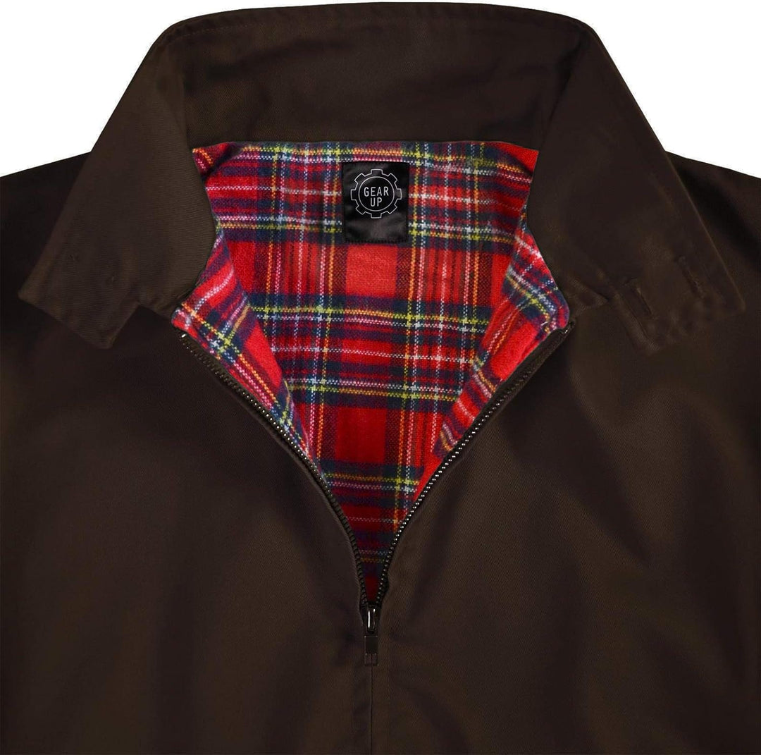 Original GearUp® Harrington Jacke English Style in 12 verschiedenen Designs wählbar XL Braun, XL Bra