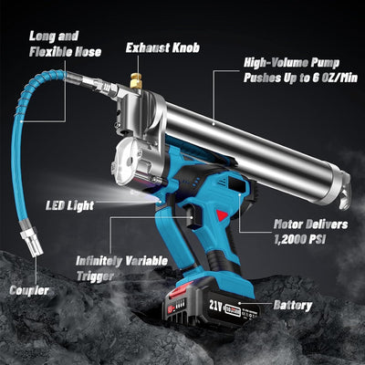 Akku-Fettpresse für Makita 18V MAX Akku – 10000 PSI elektrische Fettpresse mit 18 Zoll langem Hochdr