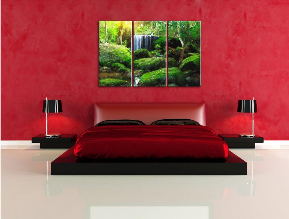 Pixxprint Regenwald in Thailand als Leinwandbild/Grösse: 3Teilig / Wandbild/Kunstdruck/fertig bespan