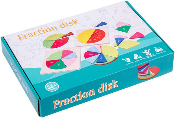BESTonZON Buntes Holz bruchkreis lernspielzeug für Vielseitige Bruchscheiben zur Anschaulichen Mathe