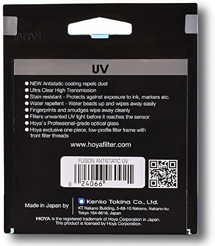 Hoya Fusion Antistatic UV-Filter (86 mm), 86.0MM Fusion Antistatic UV, Schwarz, 86 mm