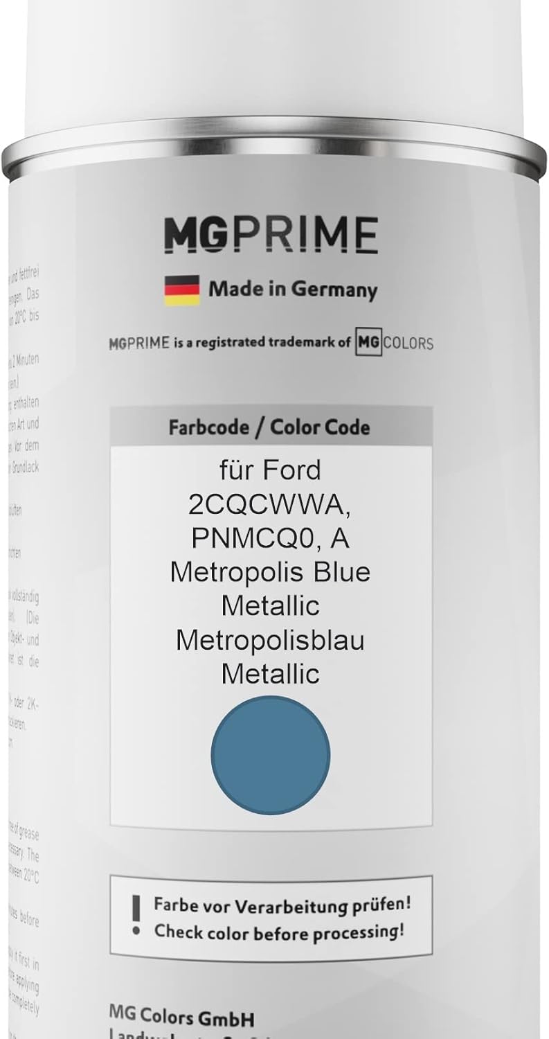 MG PRIME Autolack Sprühdosen Set für Ford 2CQCWWA / PNMCQ0 / A Metropolis Blue Metallic/Metropolisbl