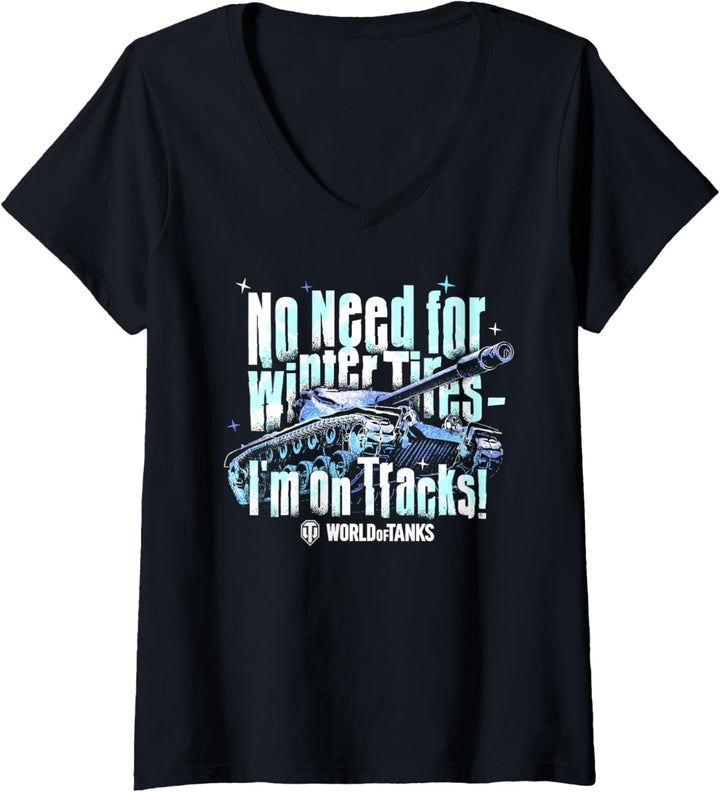 World of Tanks I am on Tracks T-Shirt mit V-Ausschnitt