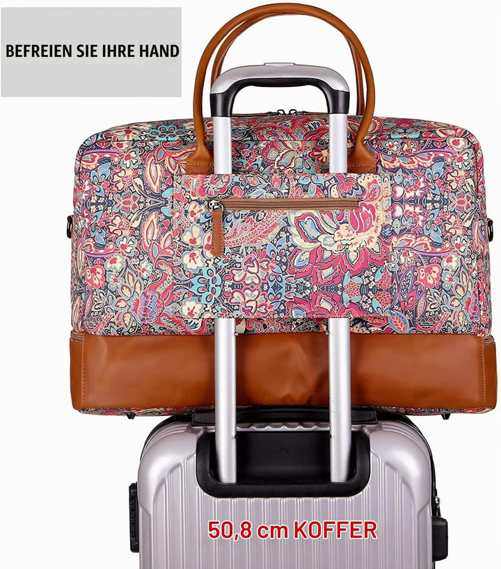 Travel Duffel Weekender Reisetasche Handgepäck Wochenendtasche mit Schuhfach für Damen HB-10 (HS), H