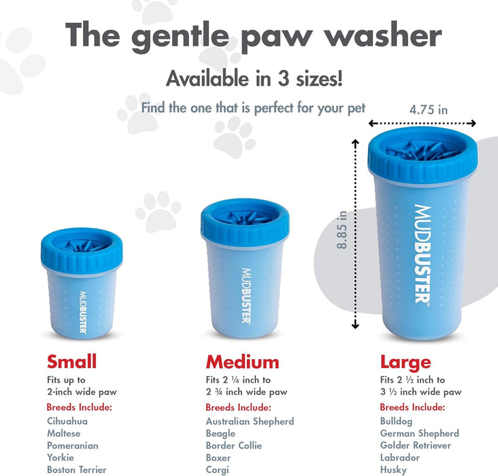 Dexas MudBuster Tragbare Hundepfotenreiniger/Pfotenreiniger, gross, Pro Blue Blau - Pro Blue L, Blau