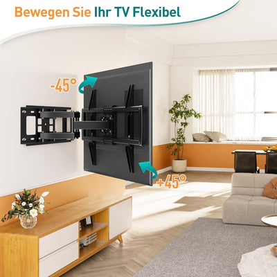 ELIVED Schwenkbare Neigbare TV Wandhalterung für 37-70 Zoll LED, LCD, OLED, Plasma TVs (Flach & Curv