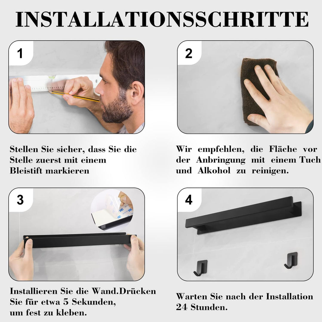 Handtuchhalter Ohne Bohren, Bad GäStehandtuchhalter, Handtuchhalter Wand Gebürstetes Silber Edelstah